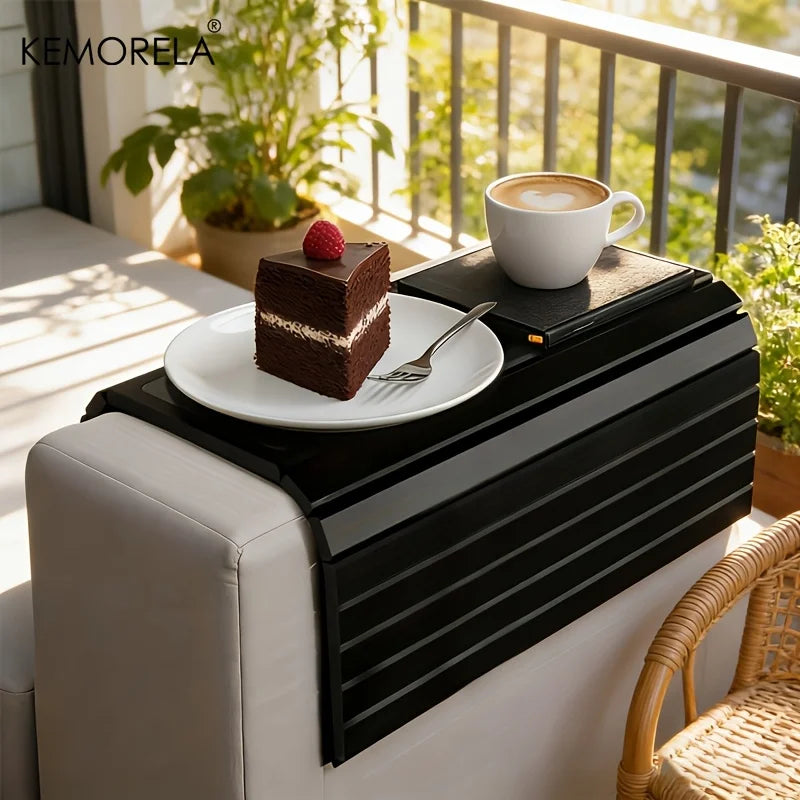 KEMORELA Bamboo Folding Sofa Arm Tray | Non-Slip Couch Table Sofa Arm Tray Axl