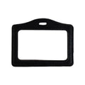 PU Leather Double-Sided ID Badge & Card Holder Case ID Card Holder Axl Black-Horizontal