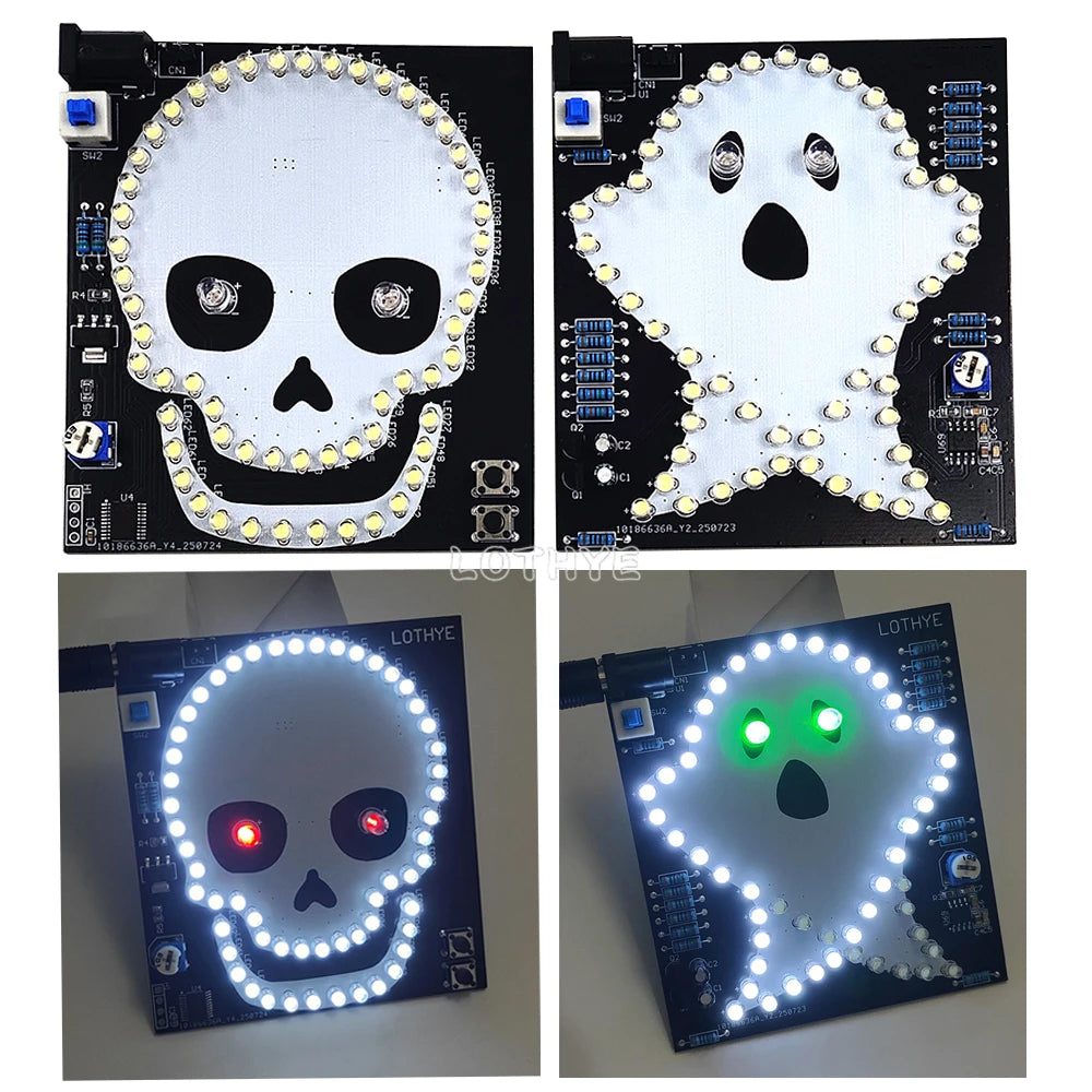 Skull & Ghost DIY Soldering Kit – Flashing LED Electronics Project DIY Electronics Kit Axl