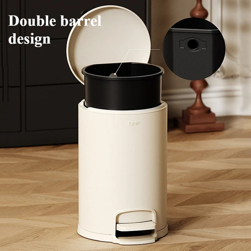 Stainless Steel Foot-Pedal Trash Can | 10L & 15L Modern Waste Bin Foot Pedal Trash Can Axl