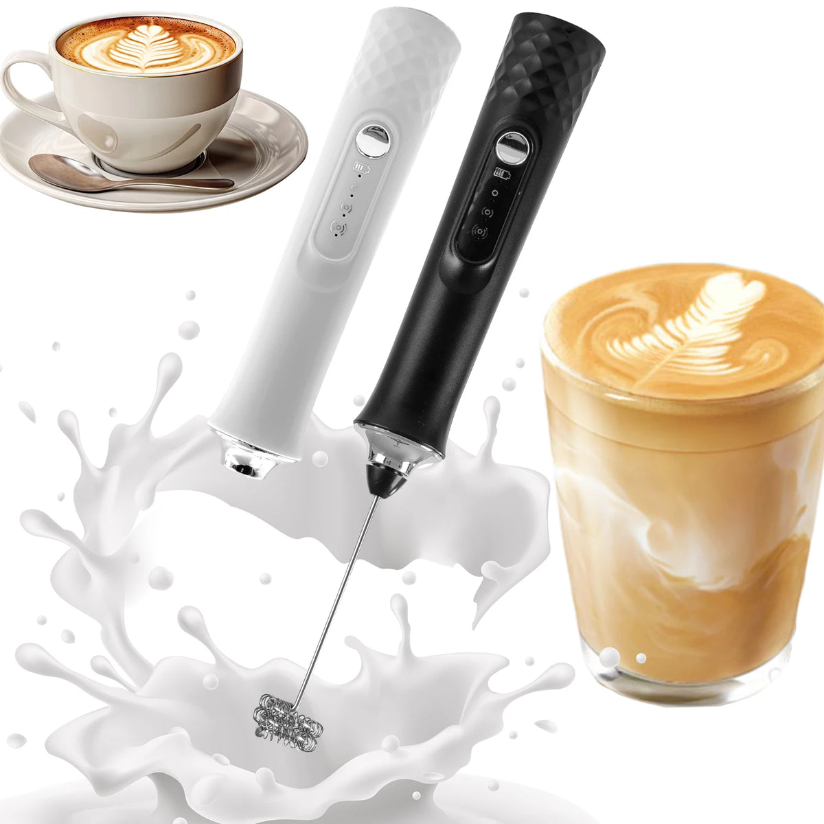 Rechargeable Handheld Electric Milk Frother – 12000 RPM Electric Milk Frother Axl