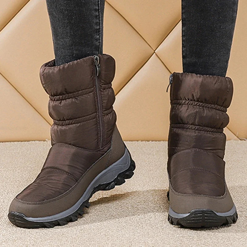 Women's Waterproof Mid-Calf Snow Boots | Non-Slip Winter Women's Snow Boots Axl