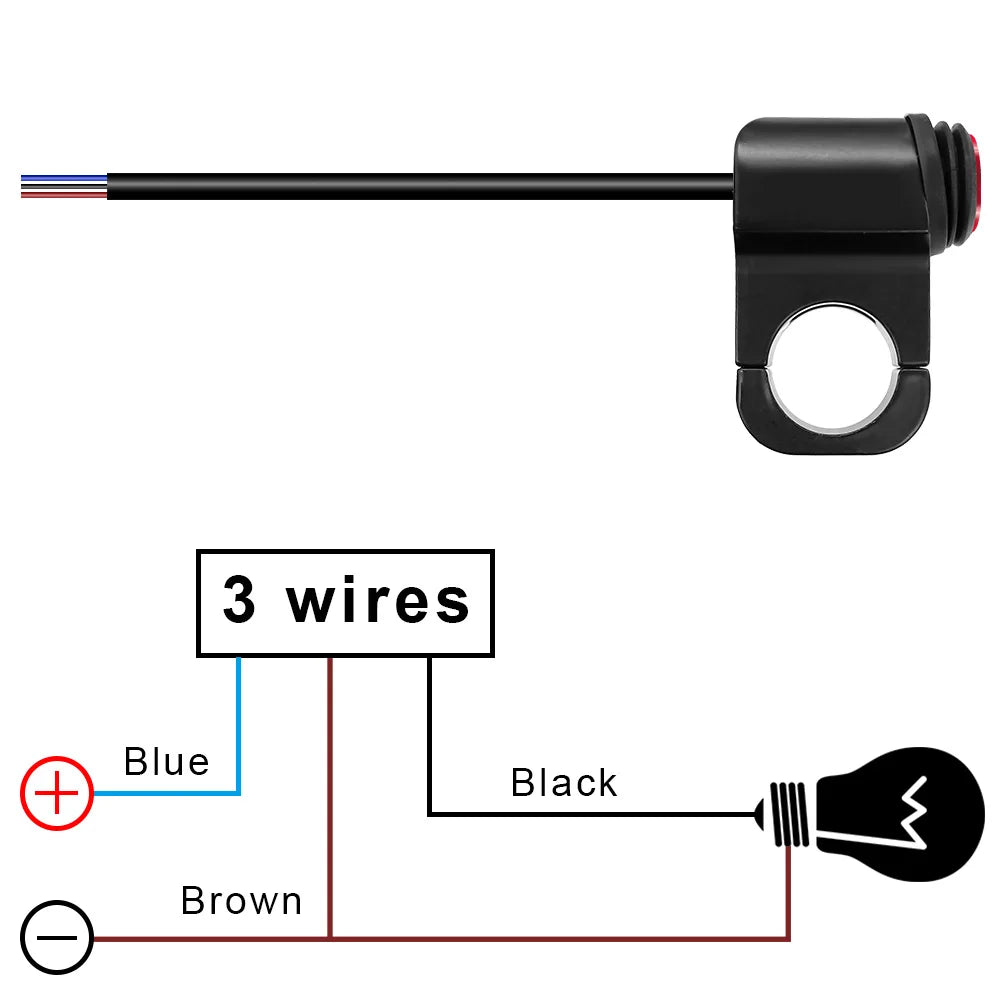 Waterproof 12V Motorcycle Handlebar Headlight On/Off Switch Motorcycle Handlebar Switch Axl