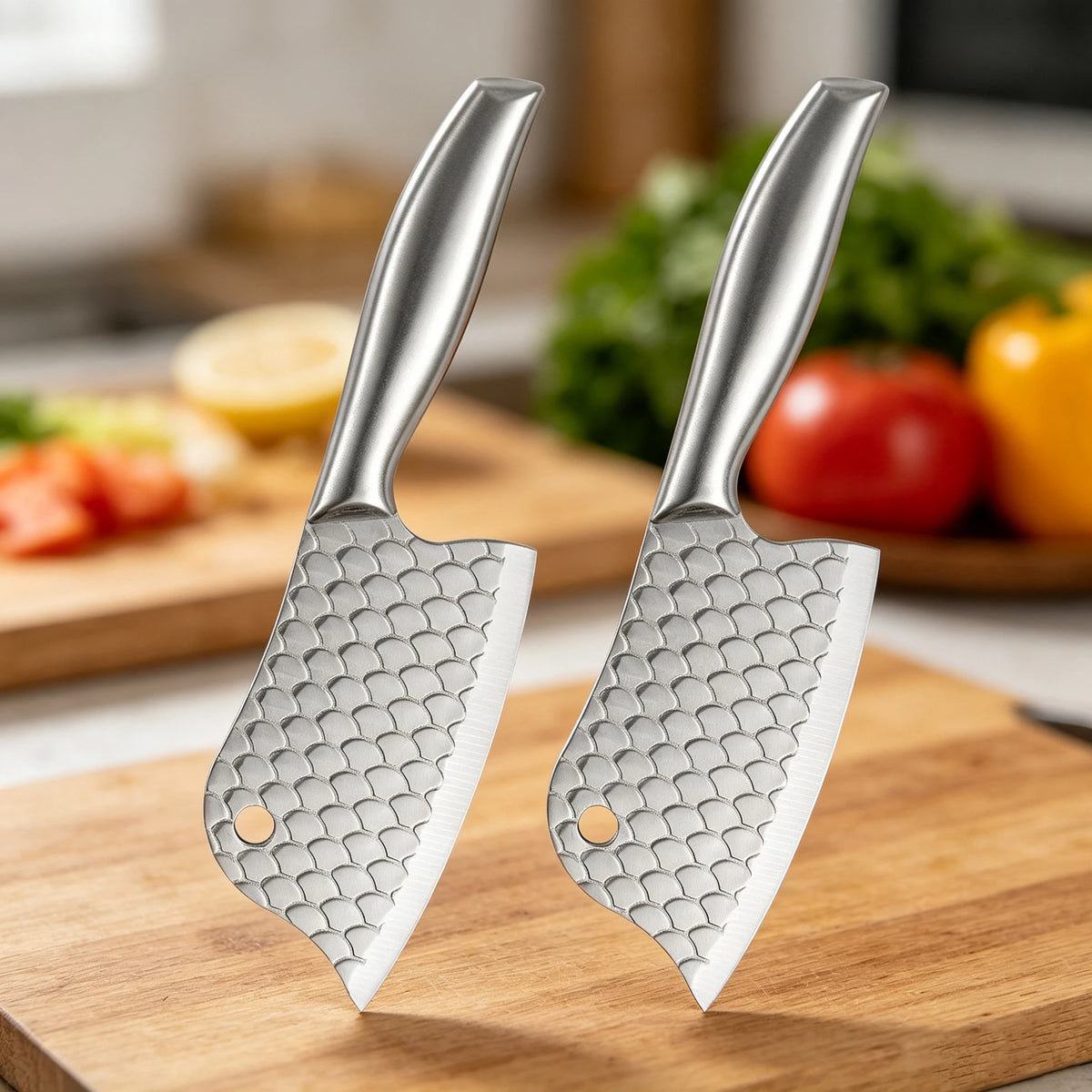 SHENJIU Forged Stainless Steel Kitchen Knife – Multi-Use Kitchen Knife Axl 2pcs A