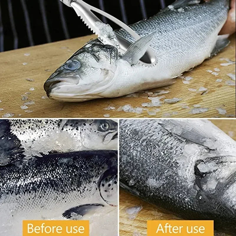 Fish Scale Scraper & Cleaner – Metal Descaler Kitchen Tool Fish Scale Scraper Axl