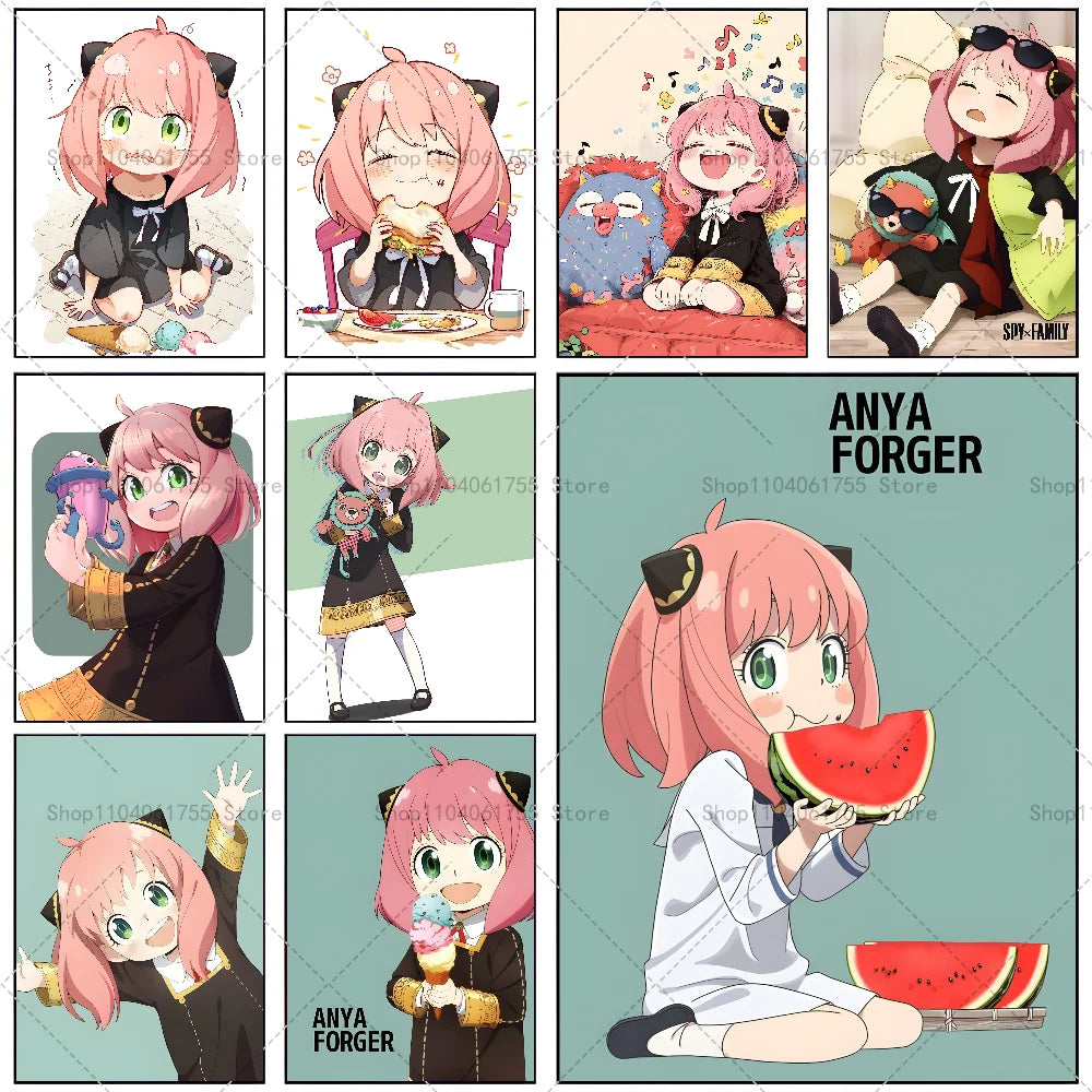 Spy x Family Anya Anime Poster – Waterproof Self-Adhesive Wall Art Anime Wall Poster Axl