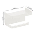 Wall-Mount Plastic Toilet Paper Holder & Storage Rack Bathroom Storage Rack Axl White