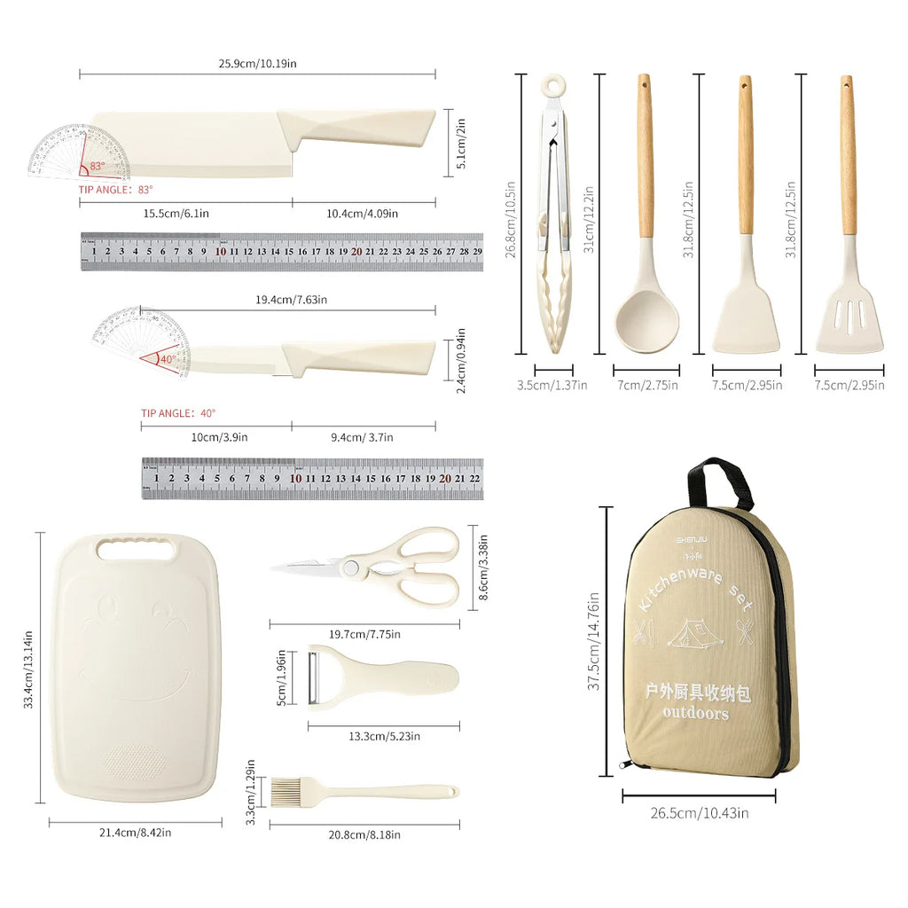 Portable Outdoor Picnic Set – Stainless Steel Knife & Cutting Board Outdoor Picnic Set Axl