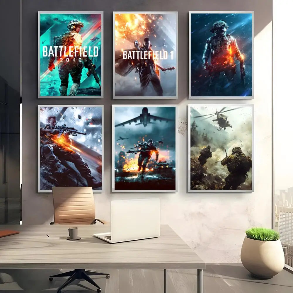Battlefield Game Poster – Self-Adhesive Wall Art Sticker Wall Art Poster Axl