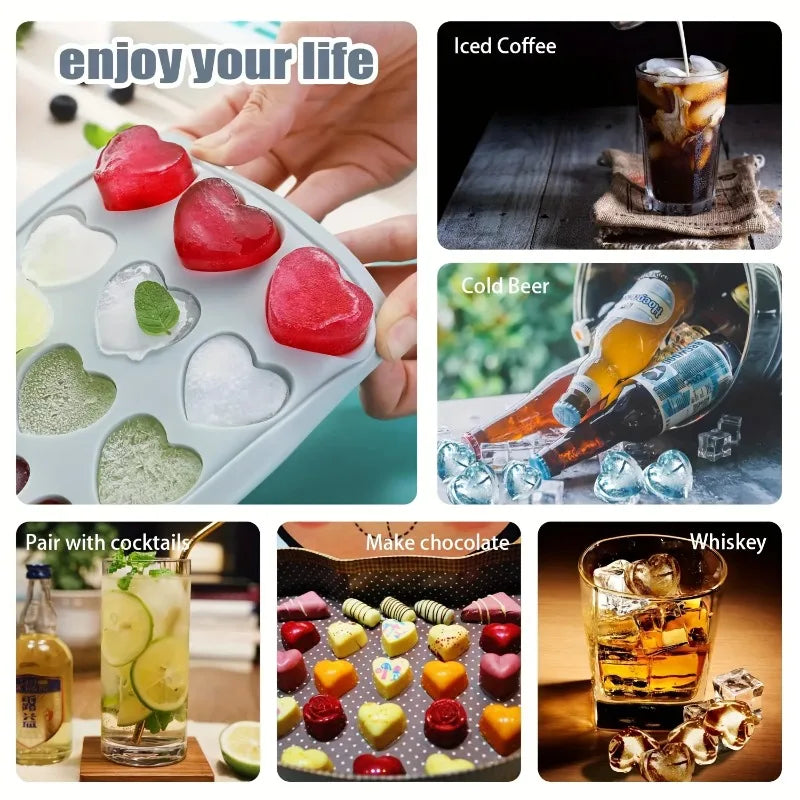 24-Grid Heart Shape Silicone Ice Cube Tray | Ice Ball Maker Silicone Ice Cube Tray Axl