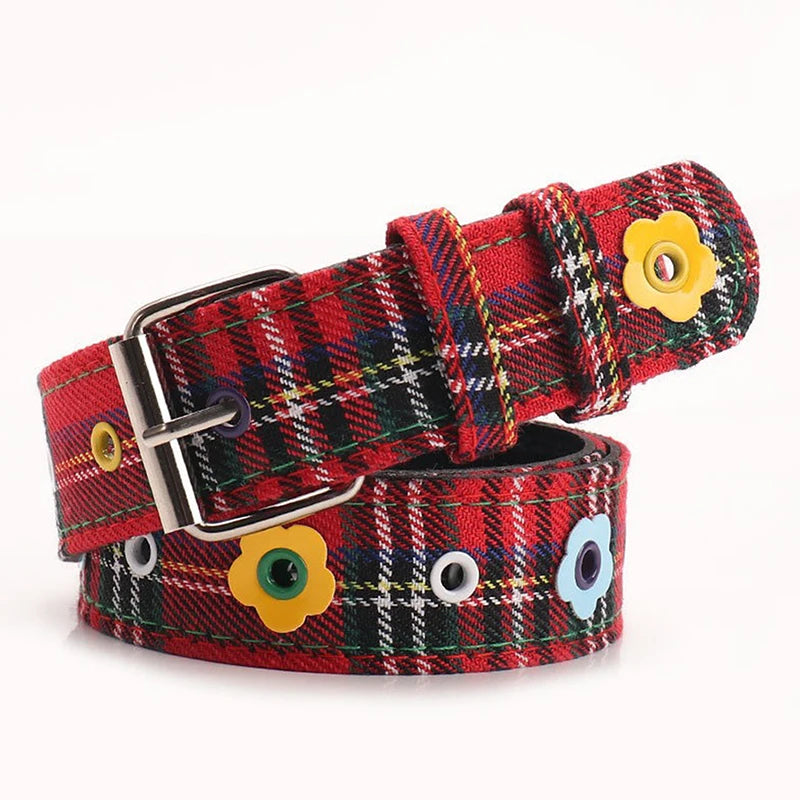 Women's Y2K Plaid Denim Belt – Dopamine Fashion Accessory Fashion Belt Axl A1