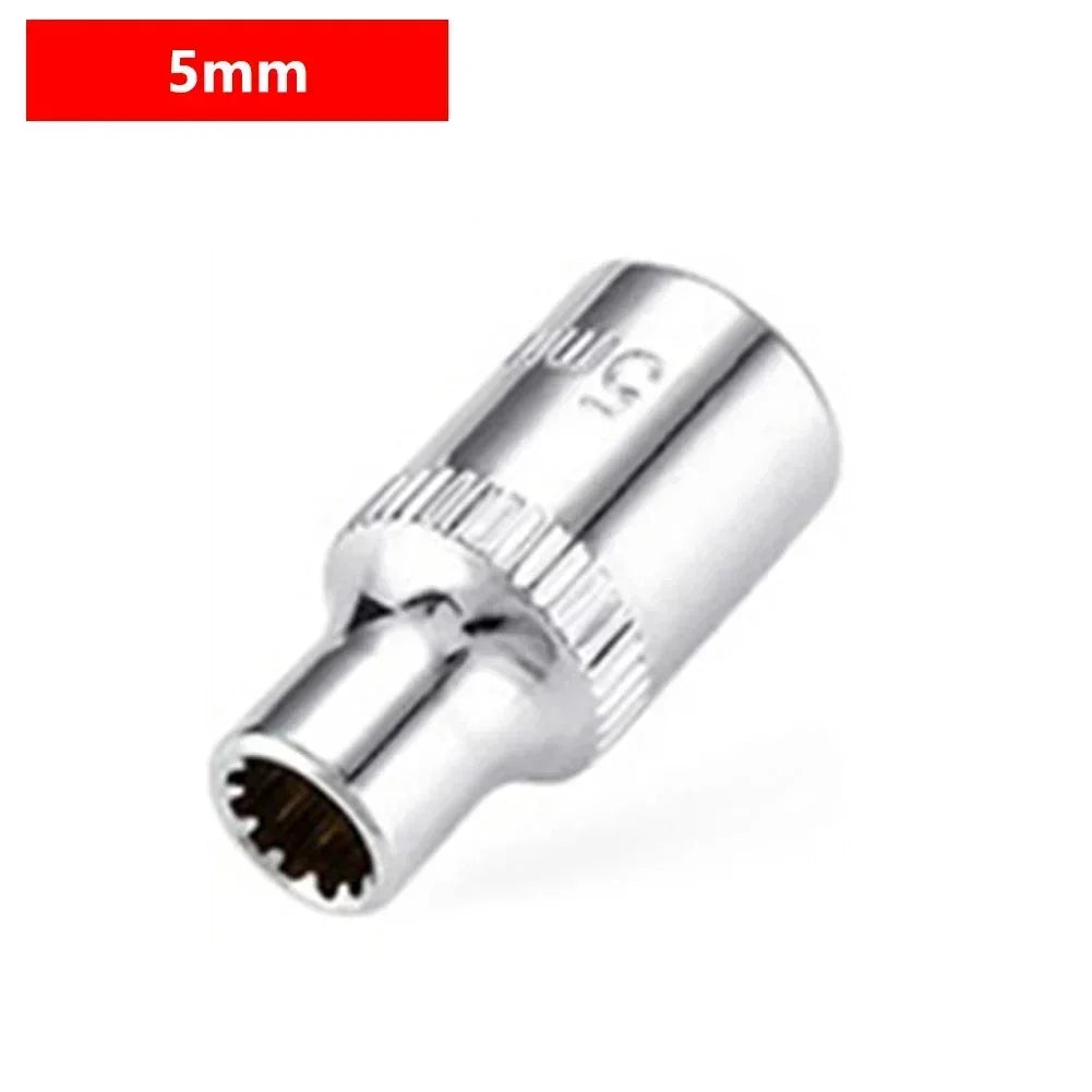 12-Point Socket Bit 1/4" Drive – Short Head 4–14mm Chrome Socket Bit Axl 5mm China Mainland