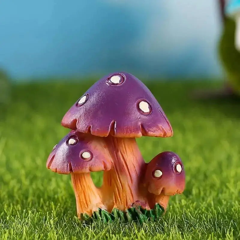 Resin Mushroom Figurines – Mini Garden Bonsai Fairy Decor Garden Figurine Axl E