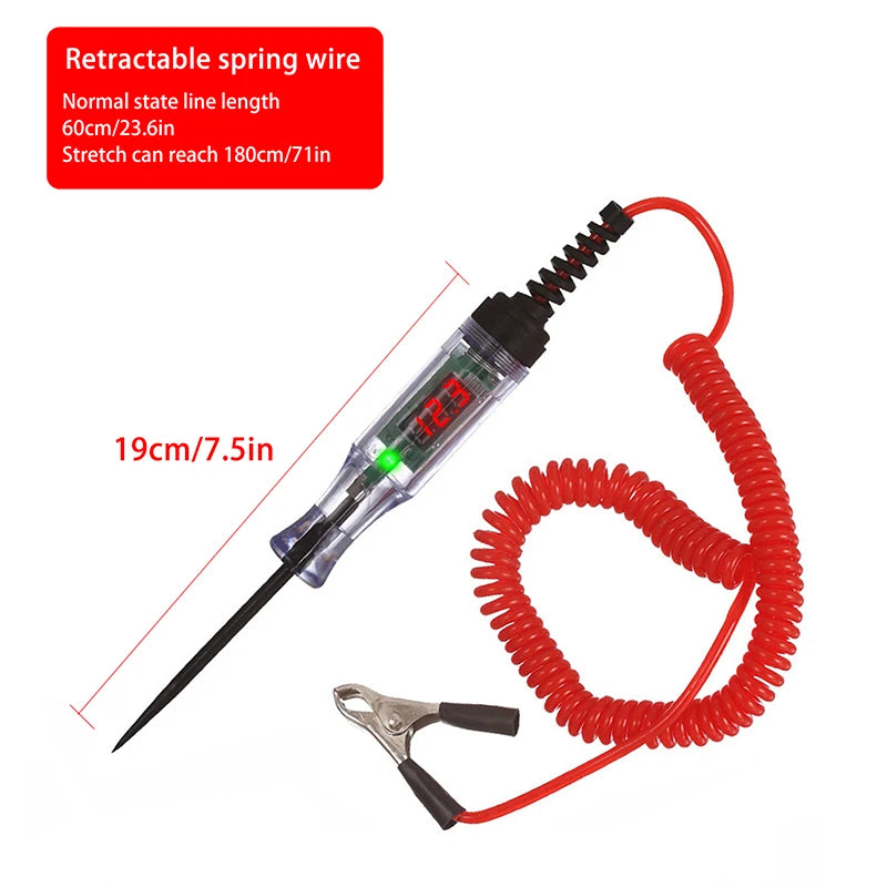 Digital LED Circuit Tester 5-120V Backlit Auto Voltage Tool Circuit Tester Axl Red