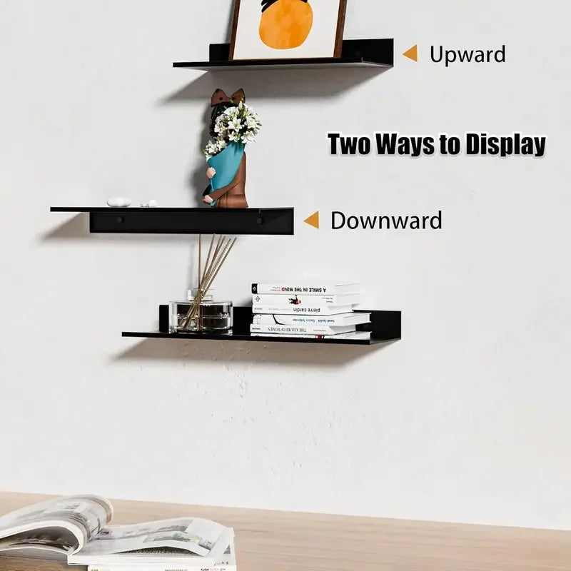 Metal Wall Shelf – Drill-Free Storage Rack for Home & Kitchen Wall Storage Shelf Axl