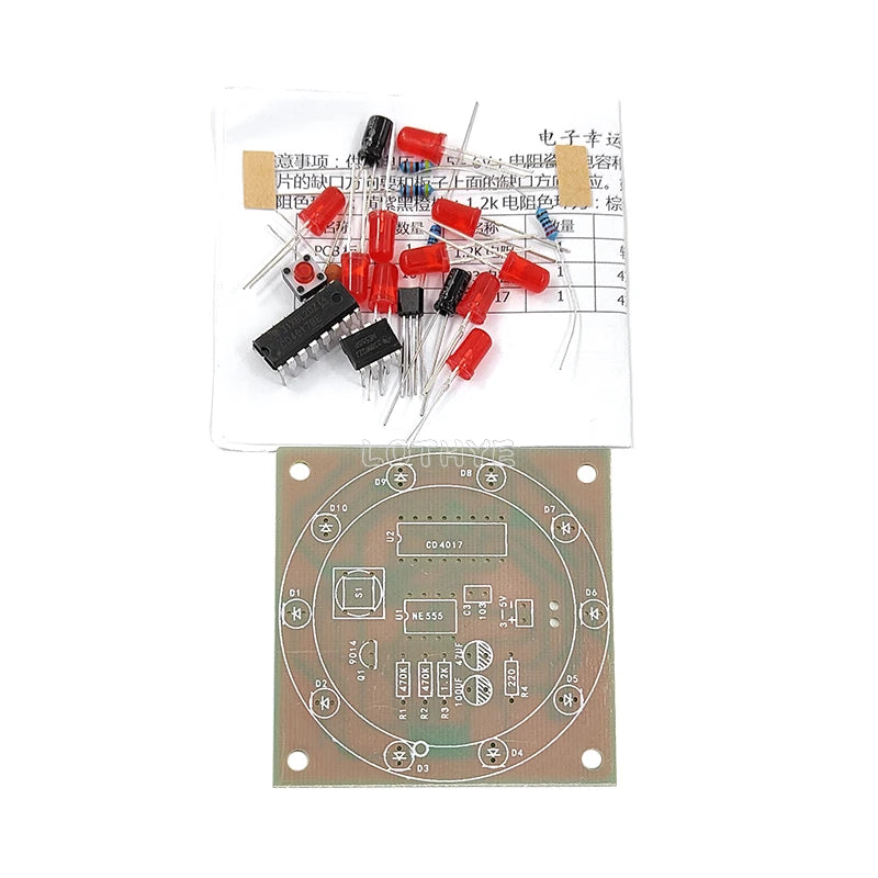 NE555 CD4017 LED Lucky Turntable DIY Soldering Kit 3V DIY Electronics Kit Axl