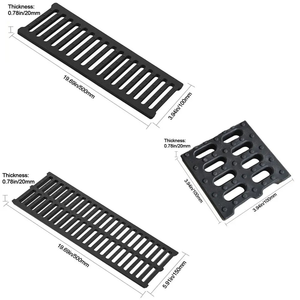 Resin Plastic Trench Drain Cover Grate – Garage, Driveway & Outdoor Drain Cover Grate Axl