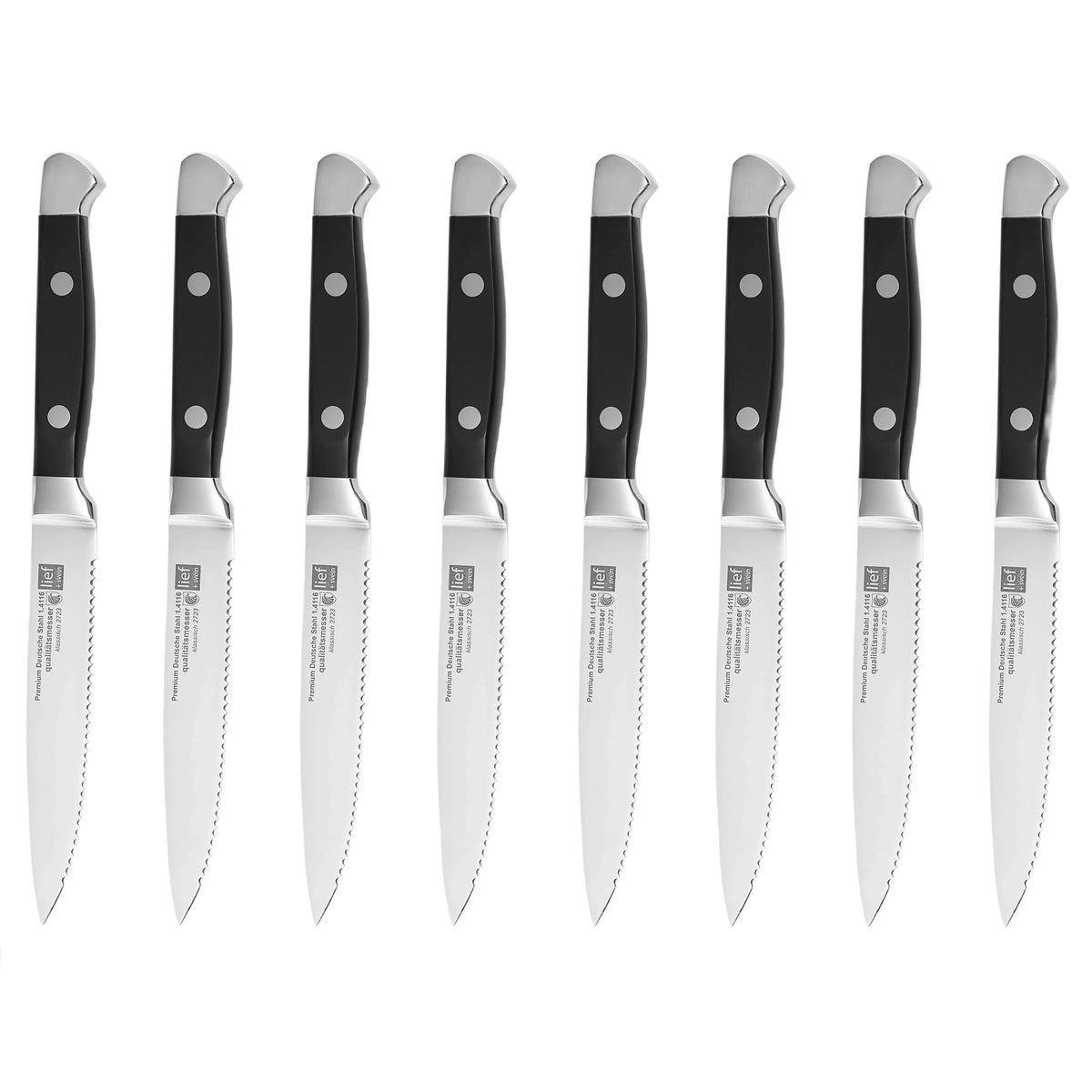 Stainless Steel Steak Knife & Fork Set – 2/4/6/8 Piece Flatware Set Axl TWK-SS03-K-8
