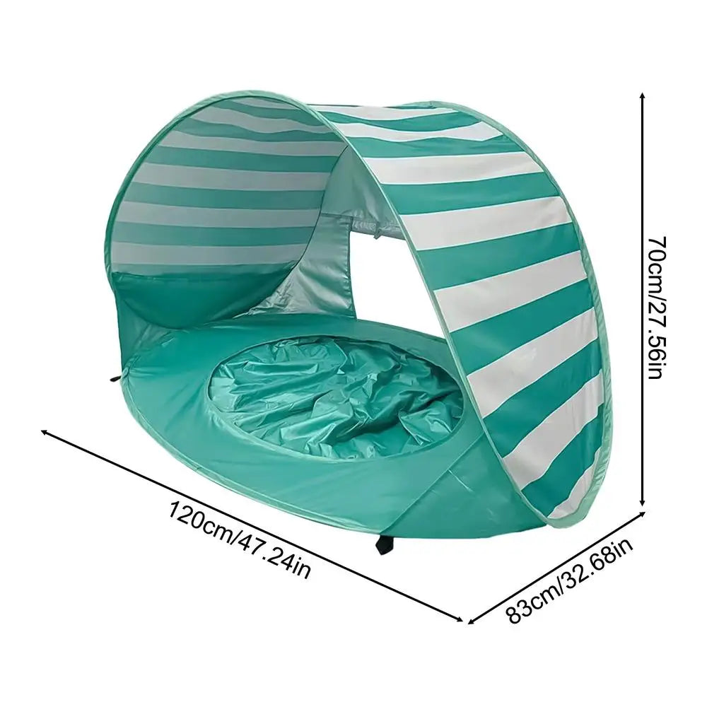 Kids Beach Tent with Mini Pool | UV Protection Foldable Shade Kids Beach Tent Axl Green