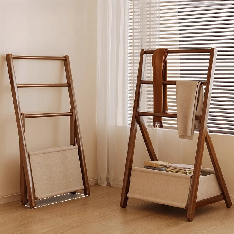 Foldable Bamboo Coat Rack – Entryway & Bedroom Clothing Shelf Bamboo Coat Rack Axl