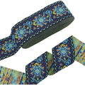 Ethnic Jacquard Flower Ribbon Sky Blue 2 inch – 10 Yards Sewing Sewing Ribbon Trim Axl AECH04-18181
