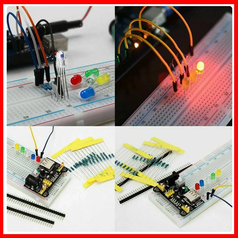 830-Point Breadboard Electronics Starter Kit | Arduino Components Electronics Starter Kit Axl