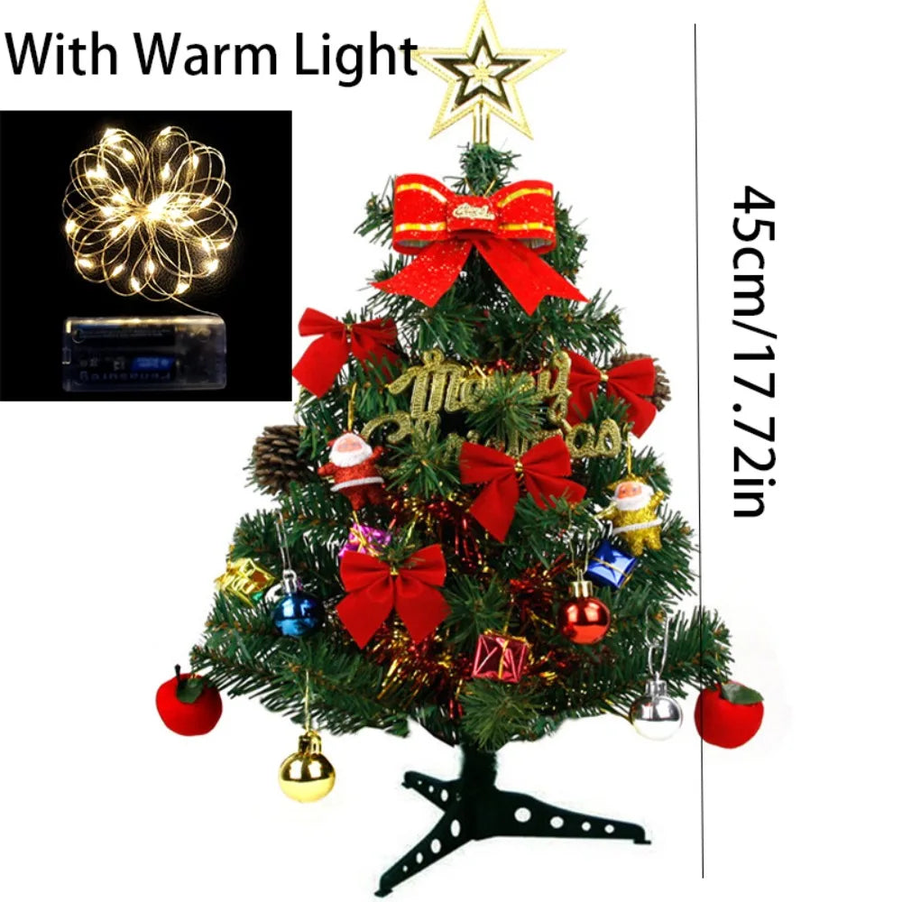 Mini Artificial Christmas Tree 30/45cm | DIY Tabletop Decor Artificial Christmas Tree Axl 0.6M 45CM-with Warm Light