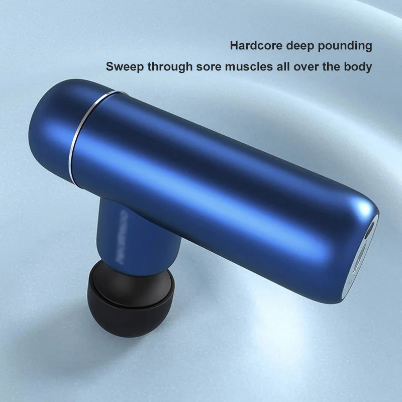 Portable Mini Massage Gun – Aluminium Alloy Fascia Gun, 4 Heads Percussion Massage Gun Axl