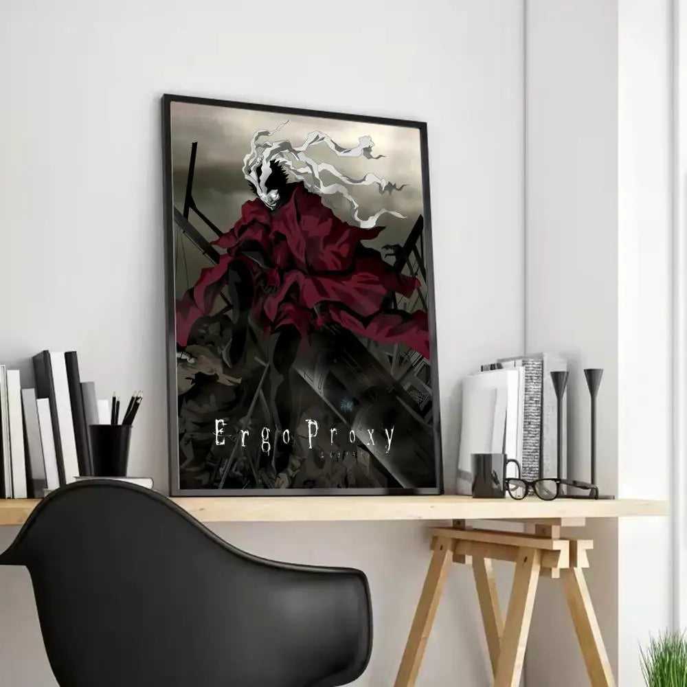 Ergo Proxy Anime Canvas Wall Art – Unframed HD Poster Canvas Wall Art Axl Black19 40X50cmFrameless