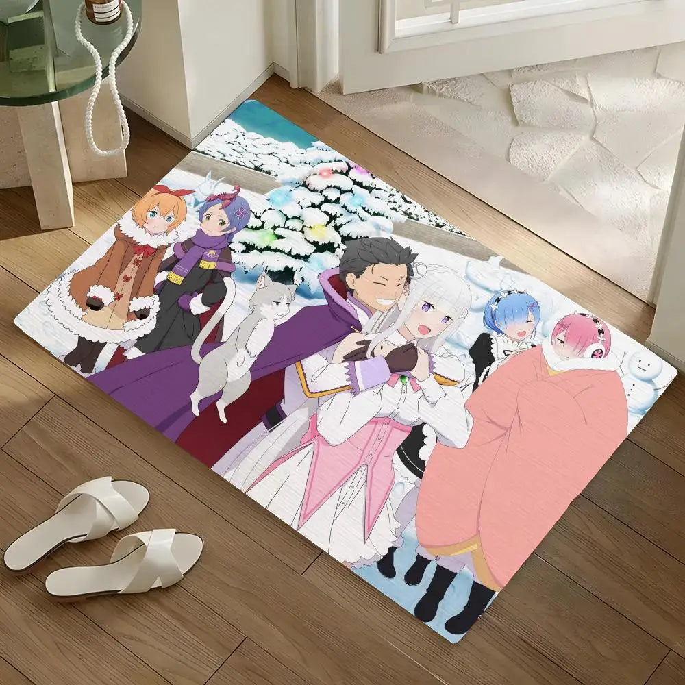 Diatomite Bath Mat – Quick Dry Anti-Slip ReZero Anime Design Diatomite Bath Mat Axl