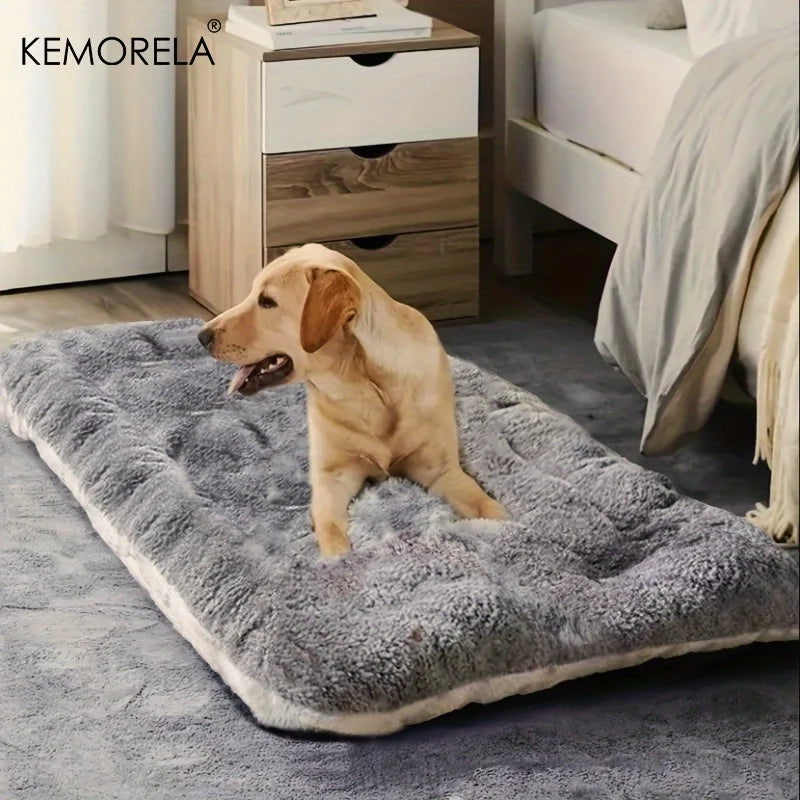 KEMORELA Extra Large Plush Dog Bed – Soft Pet Sofa Crate Mat Plush Dog Bed Axl