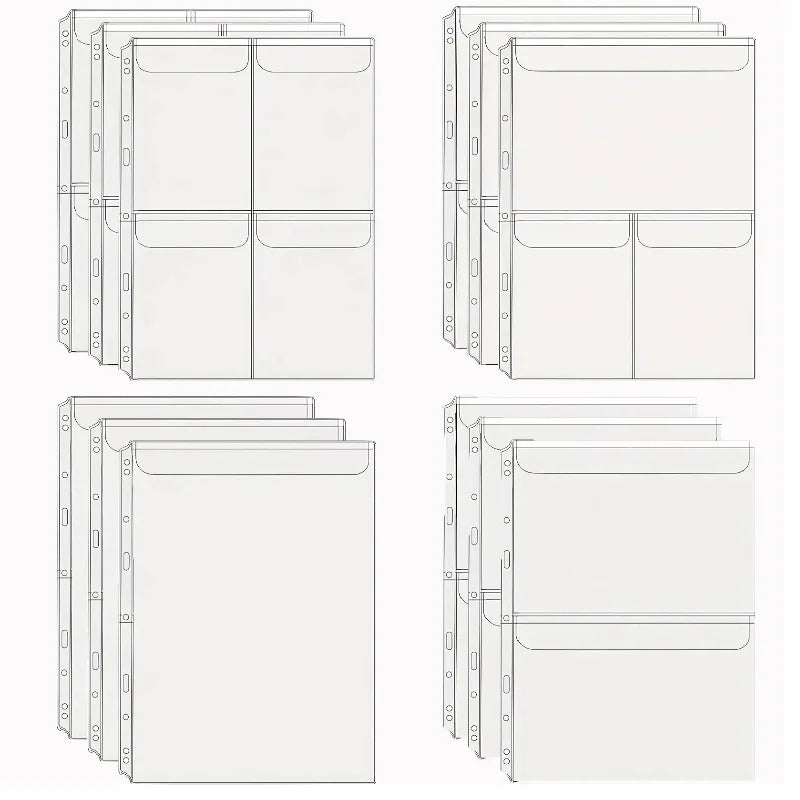 A4 Binder Pockets 12 PCS – Cash Envelope & Document Organizer Binder Pocket Inserts Axl
