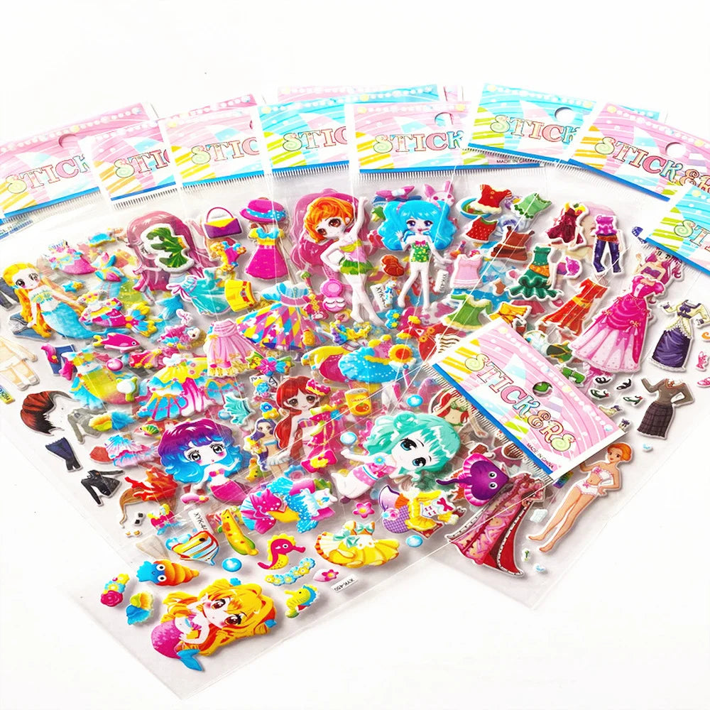 10 Sheets 3D Puffy Cartoon Stickers – Kids DIY Scrapbooking Kids Craft Stickers Axl