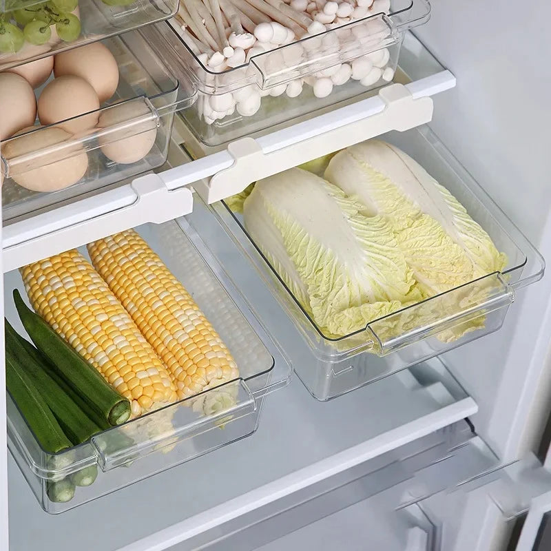 Sliding Drawer Fridge Organizer with Hanging Shelf Bracket Fridge Storage Organizer Axl