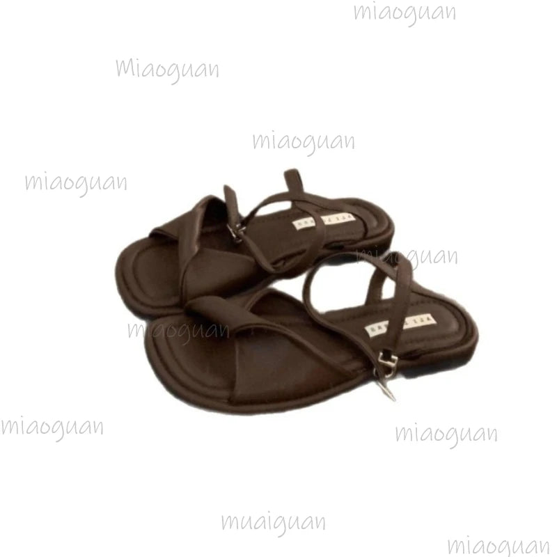 Women's Flat Roman Gladiator Sandals – Square Toe Beach Shoes Women's Flat Sandals Axl