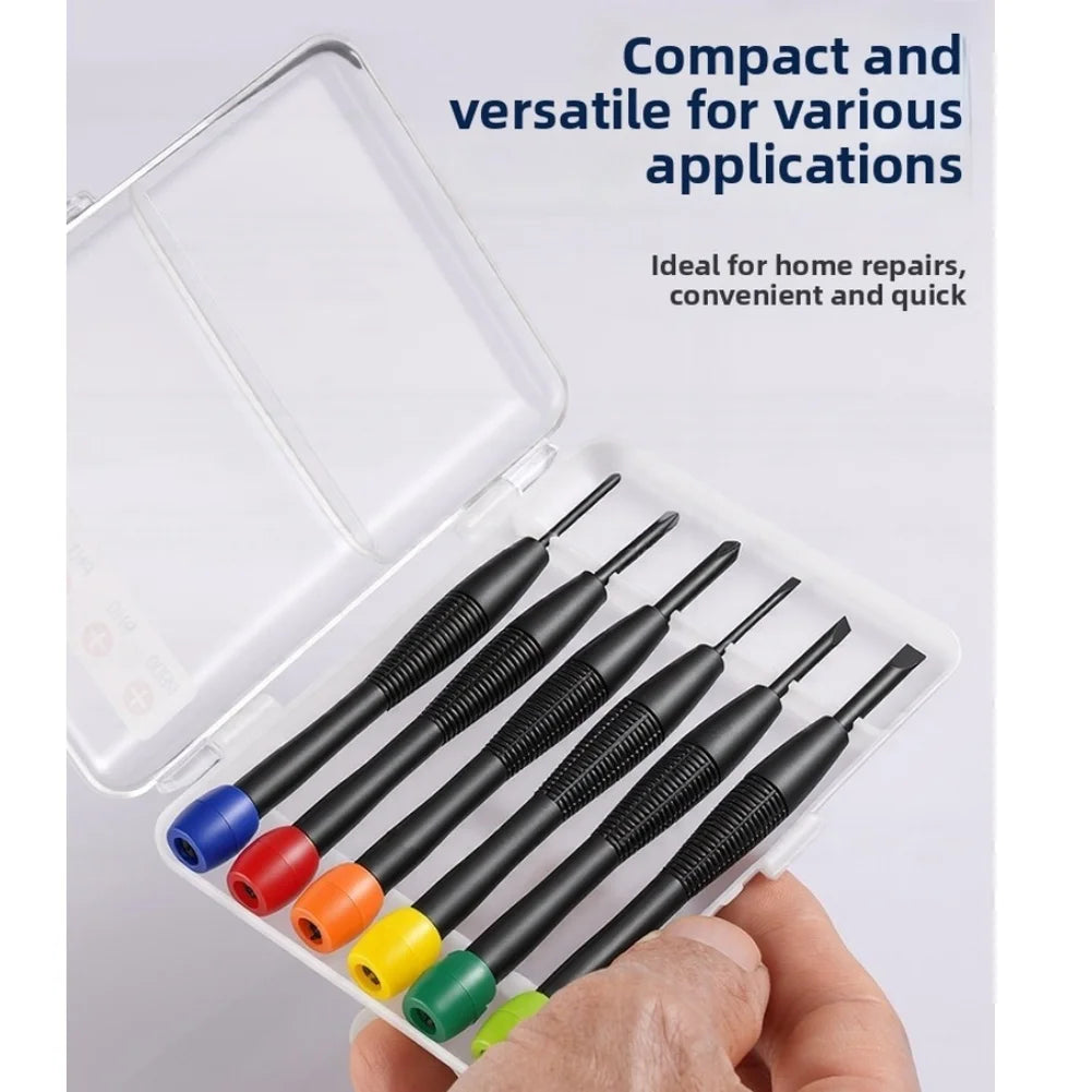 6-Piece Precision Screwdriver Set | PH00 PH0 PH1 & Flat Bits Precision Screwdriver Set Axl
