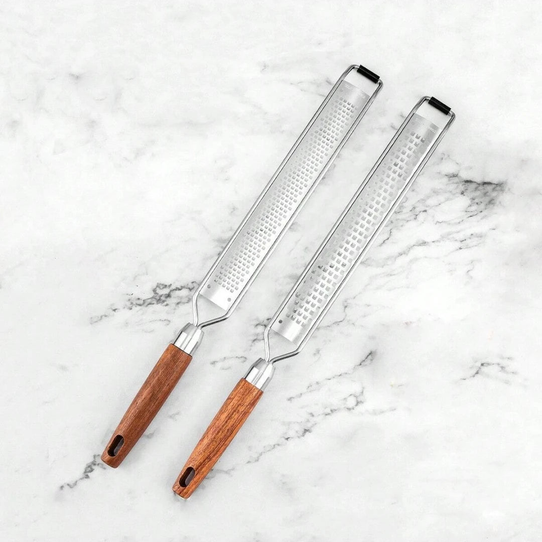 Wooden Handle Zester & Grater – Stainless Steel Kitchen Tool Zester & Grater Axl Set of 2