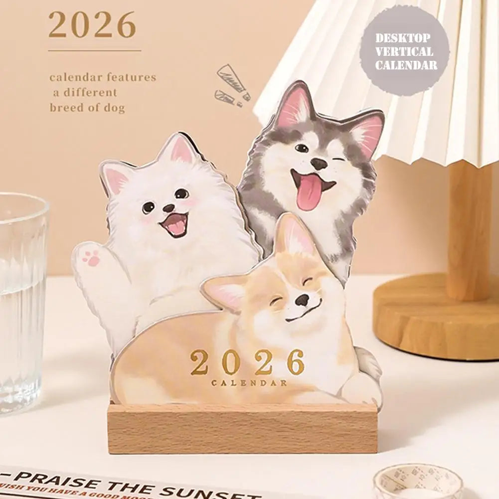 2026 Cat & Dog Desk Calendar – Monthly Planner & To-Do List Desk Calendar Axl
