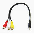 3.5mm Mini AV to 3-RCA Adapter Cable – Gold Plated, 28cm AV Adapter Cable Axl black