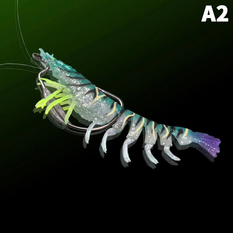 95mm TPE Squid Jig Slow Sinking Wood Shrimp Fishing Lure Squid Jig Lure Axl A2