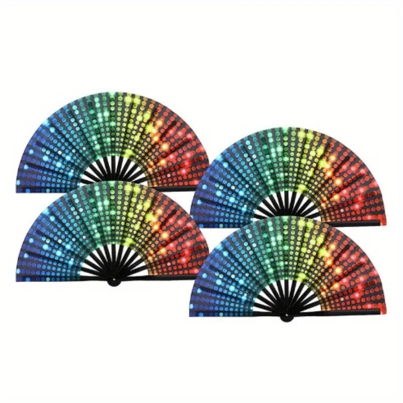 Rainbow Sequins Foldable Hand Fan – Pride Festival Drag Queen Foldable Hand Fan Axl