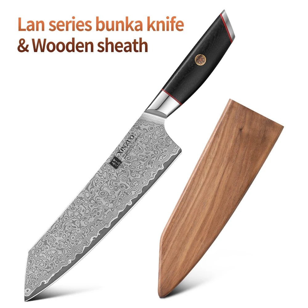 XINZUO 8.5" Gyuto Chef Knife – 67-Layer Damascus Steel Damascus Chef Knife Axl With Wooden Sheath