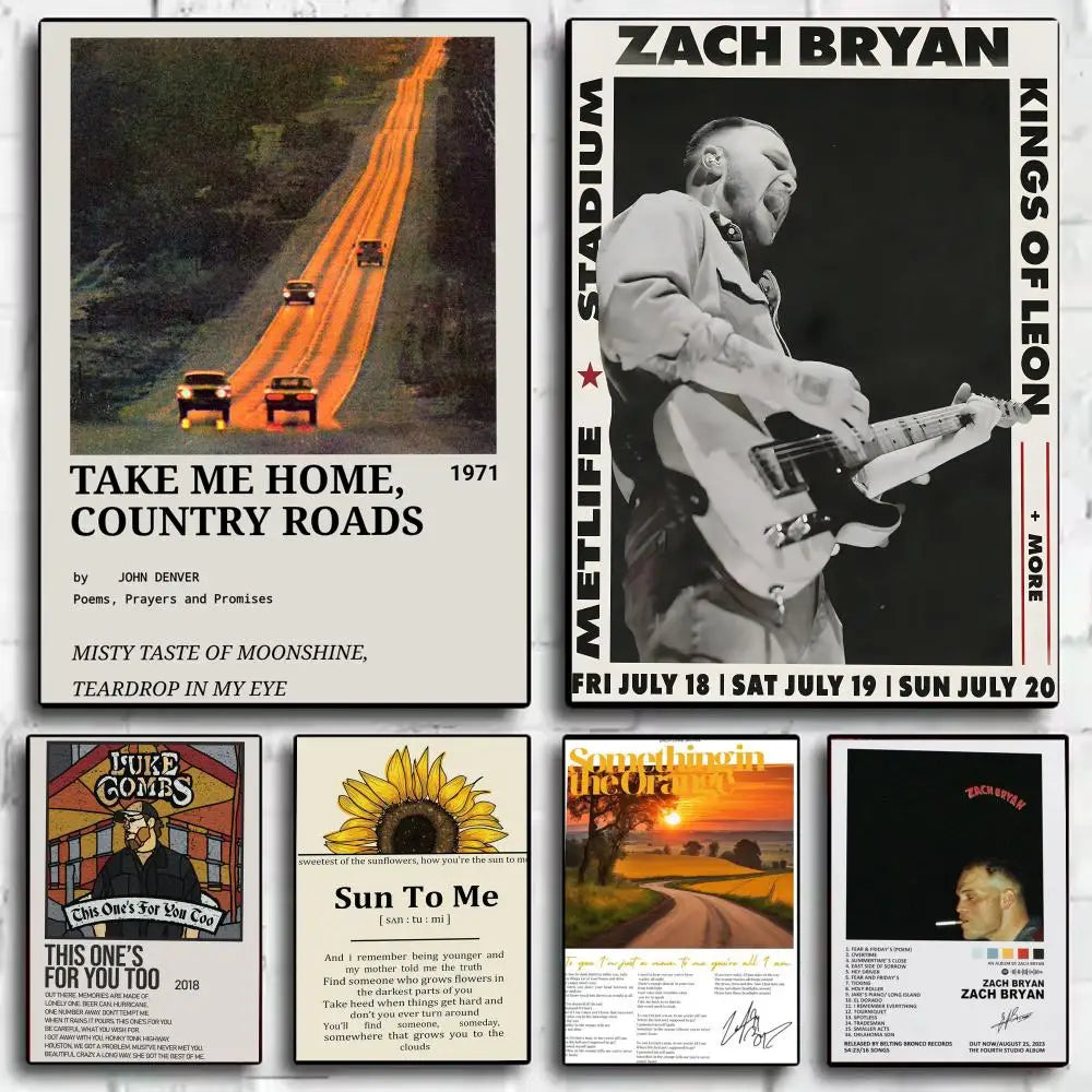 Zach Bryan Self-Adhesive Poster Sticker | Modern Wall Art Wall Art Sticker Axl