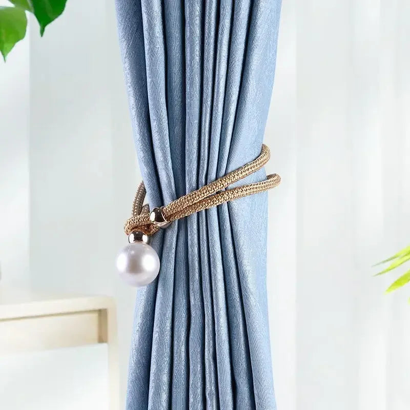 Pearl Tie Band Curtain Tiebacks – Elegant Window Decor Curtain Tiebacks Axl