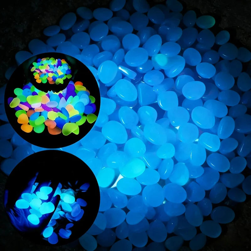 Glow in the Dark Garden Pebbles – Luminous Stones 100-300 Pcs Garden Décor Stones Axl