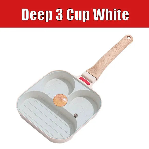 4-Cup Nonstick Egg Frying Pan with Lid | Omelet Skillet Nonstick Egg Pan Axl Deep 3 Cup White