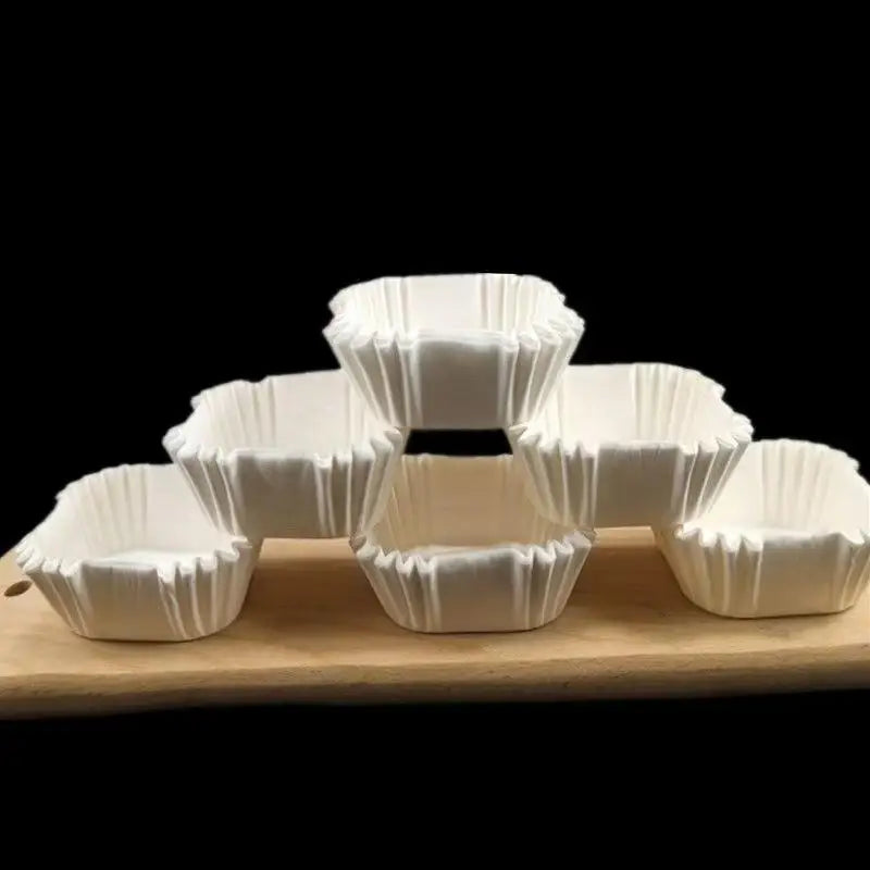Square Mooncake Paper Liners 100/250Pcs – Oil-Proof Brownie Cups Baking Paper Liners Axl 100pcs 45mm White