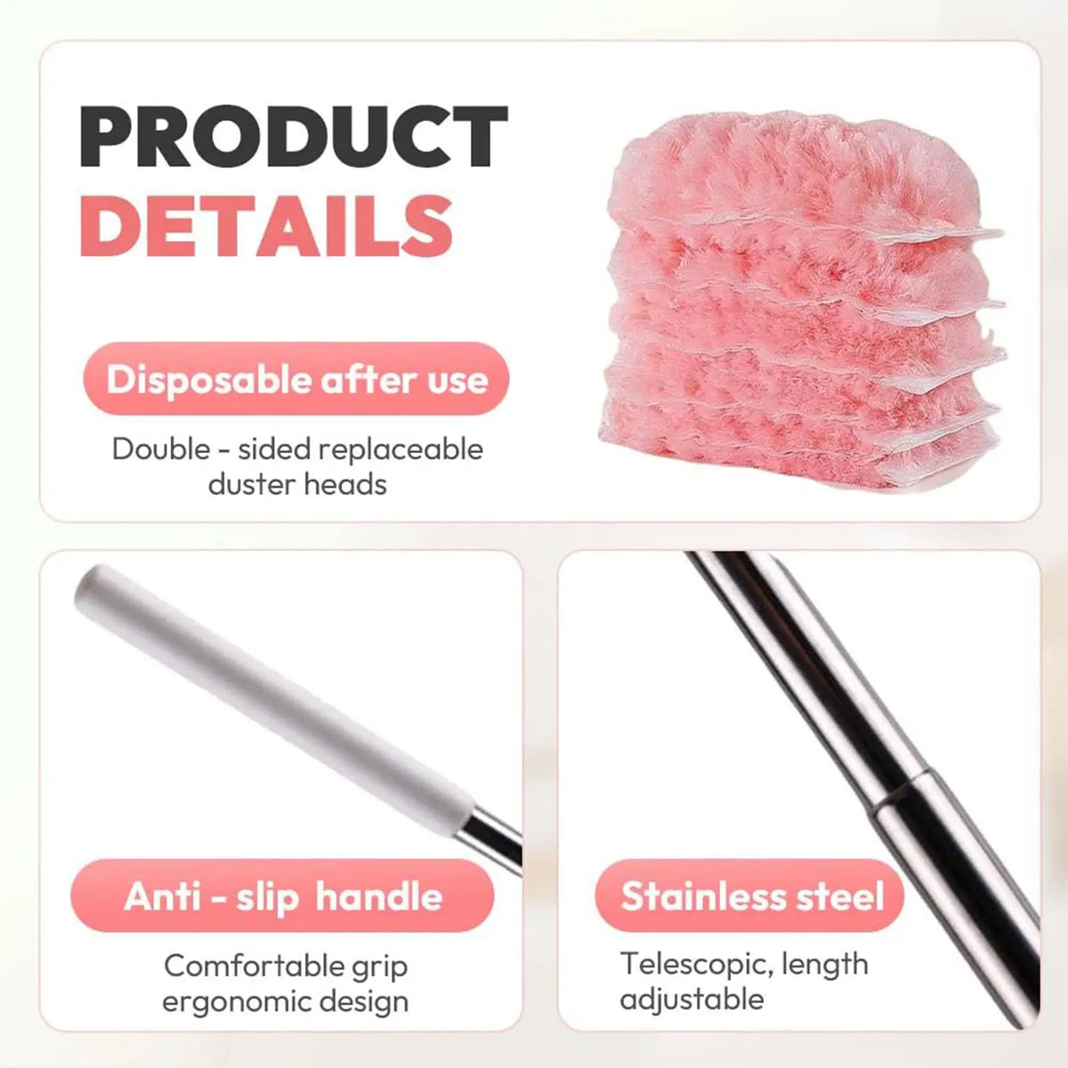 Telescoping Microfiber Duster for Ceilings, Fans & Cobwebs Telescoping Duster Axl