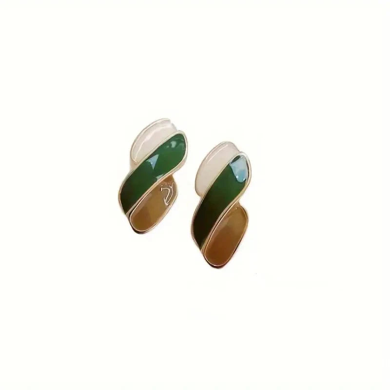 Huitan Three-Color Geometric Stud Earrings for Women | E5750 Stud Earrings Axl
