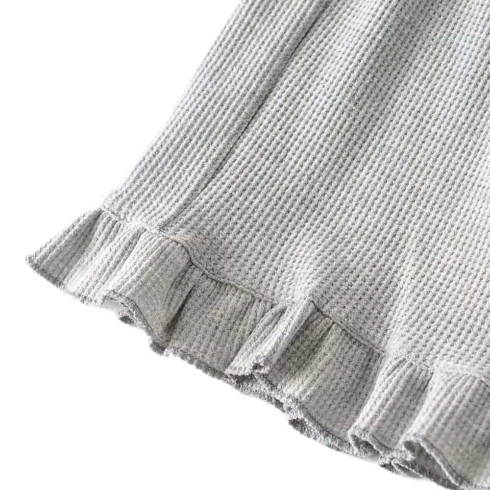 Women's High Waist Ruffle Drawstring Wide Leg Shorts Women's Casual Shorts Axl